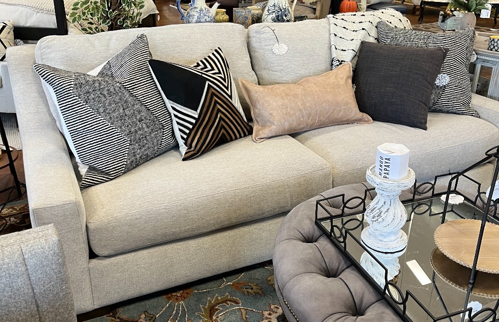 Light Gray 2 Cushion Sofa w/ Low Profile Arms 93w 41d 34h