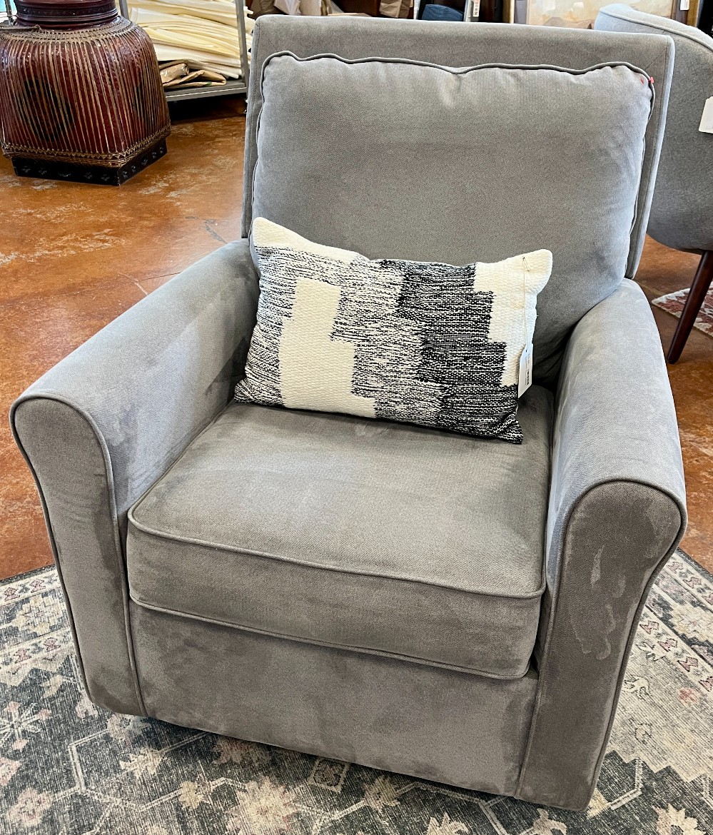 Abbyson Living Gray Swivel Glider Rocker 33w 33d 37t