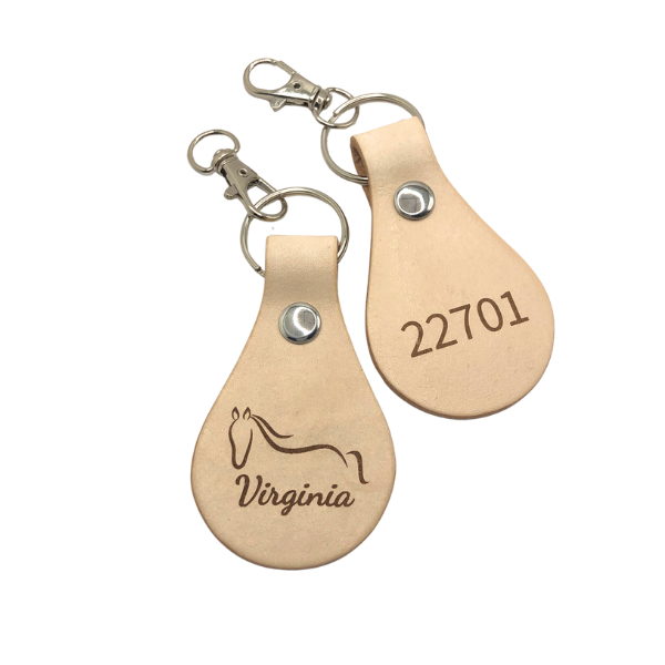 Simple Handmade Leather Key Fob - Local Pride - Small