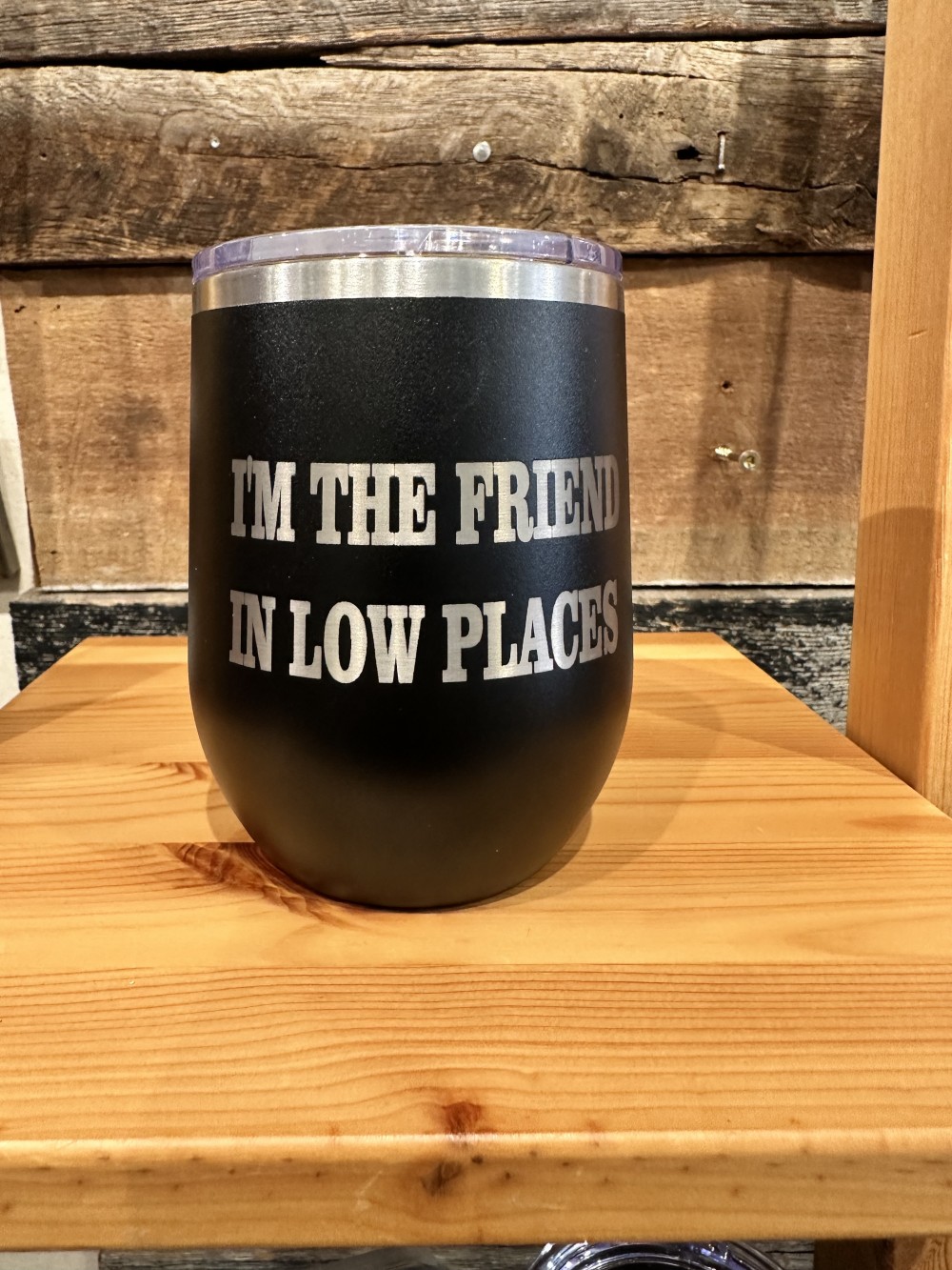 Friend in Low Places Wine Tumbler - Black