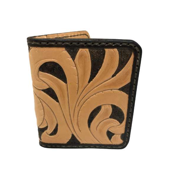 Hand Carved Leather Minimalist Card Wallet