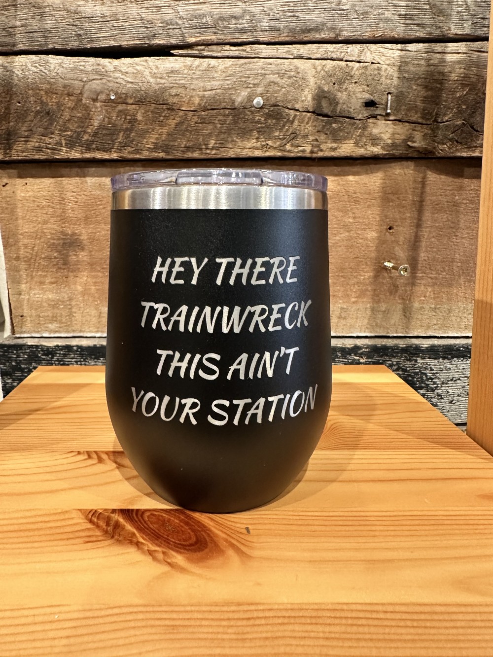 Trainwreck Wine Tumbler - Black