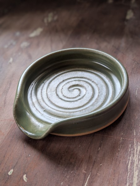 Soft Green Ceramic Spoon Rest