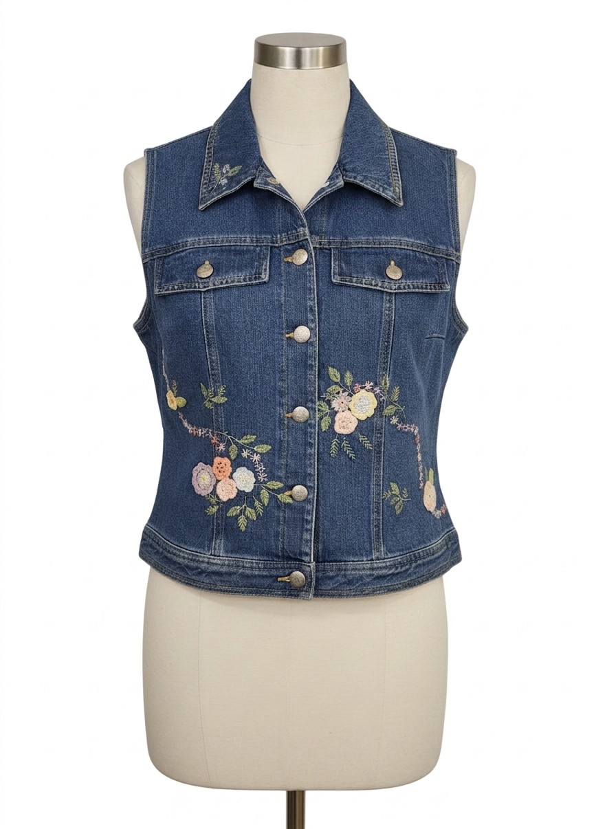 Susan Bristol Denim Vest, Small