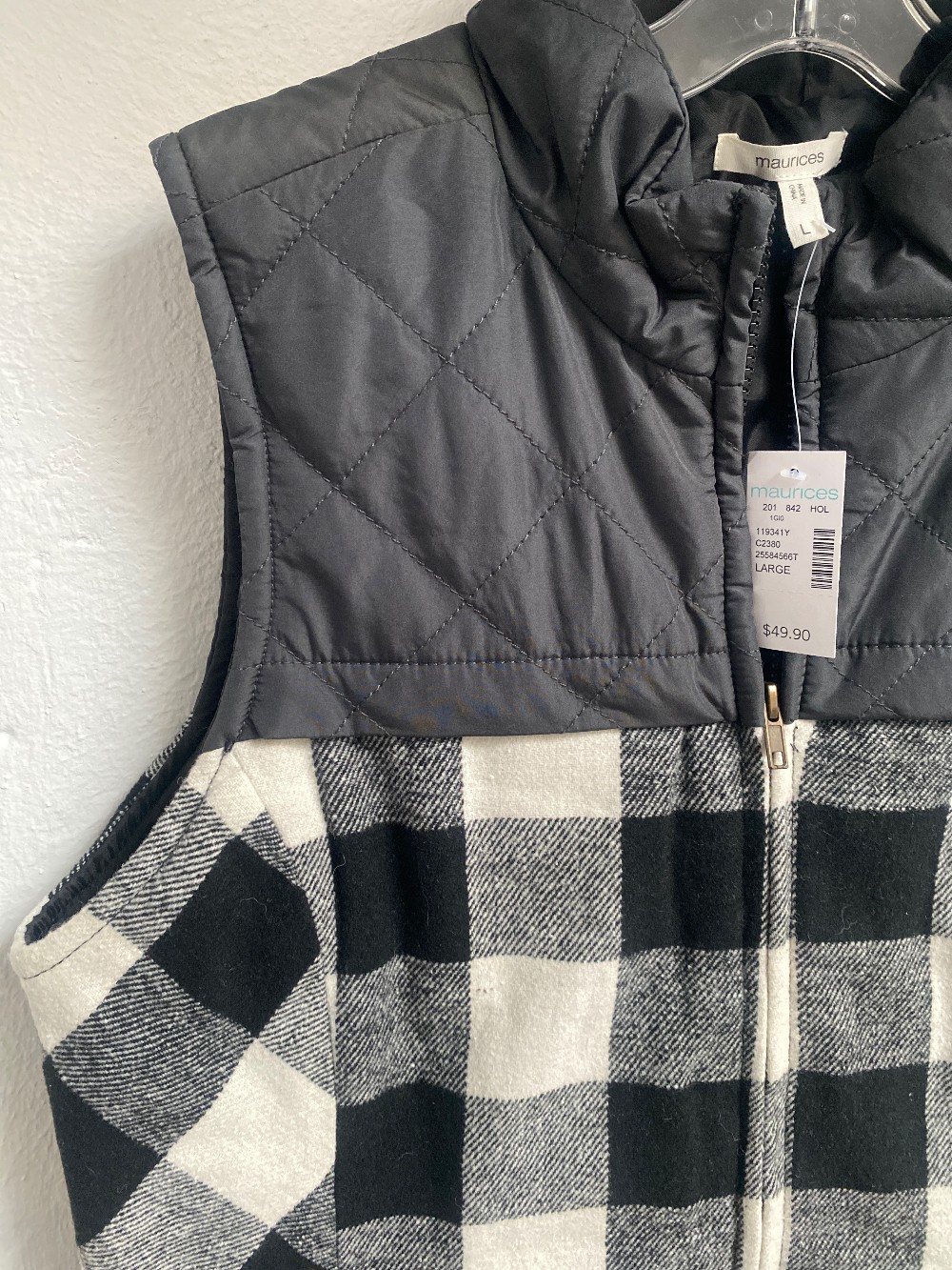 Maurices plaid vest