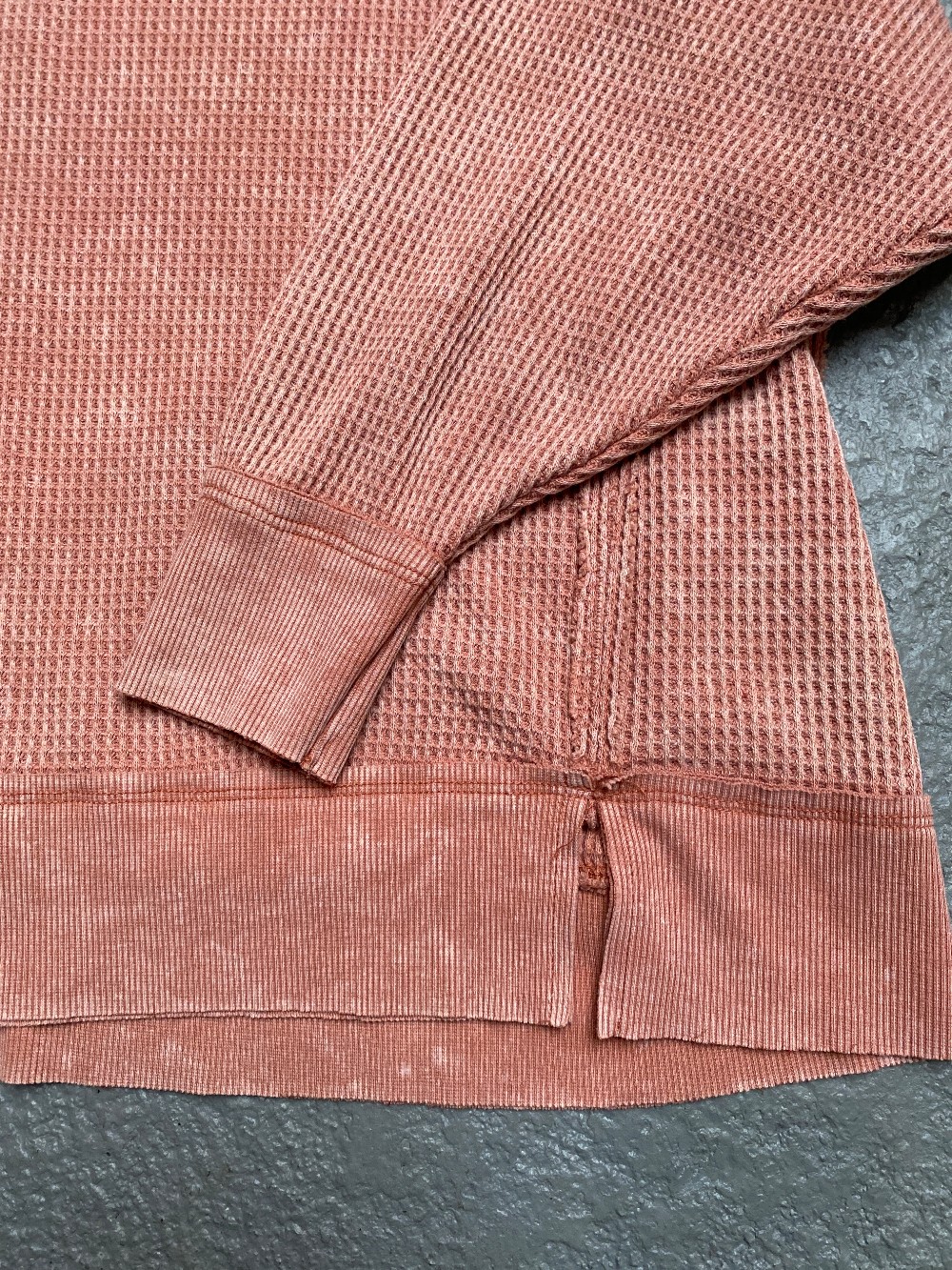 Pink Rose waffle knit Ls