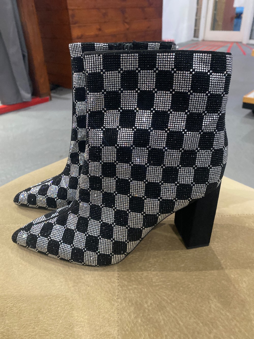 Wild Pair rhinestone ankle booties