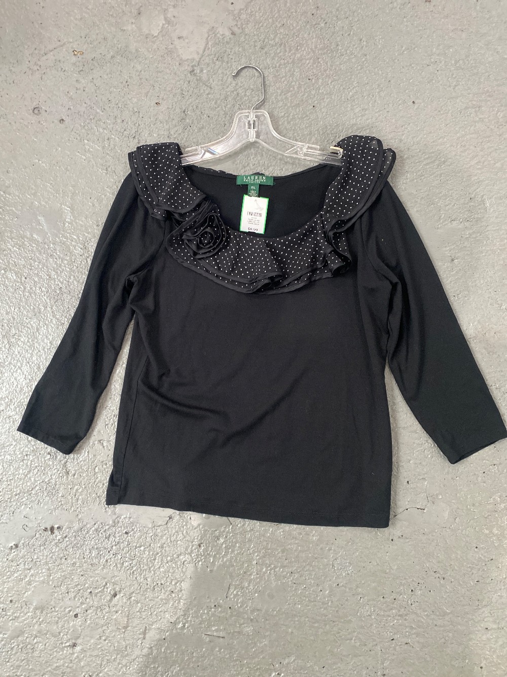 Ralph Lauren ruffle trim LS