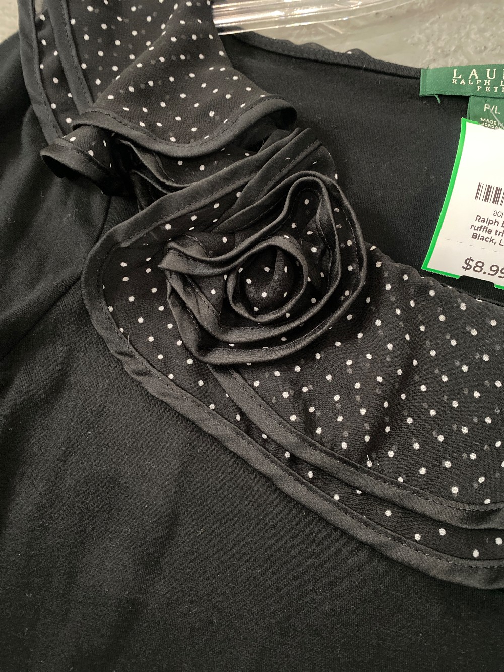 Ralph Lauren ruffle trim LS