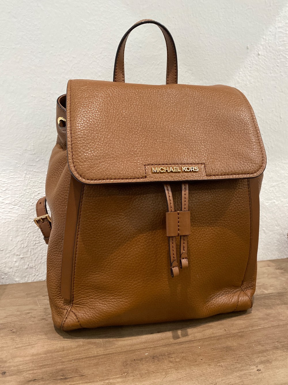 Michael Kors Cognac Leather Backpack