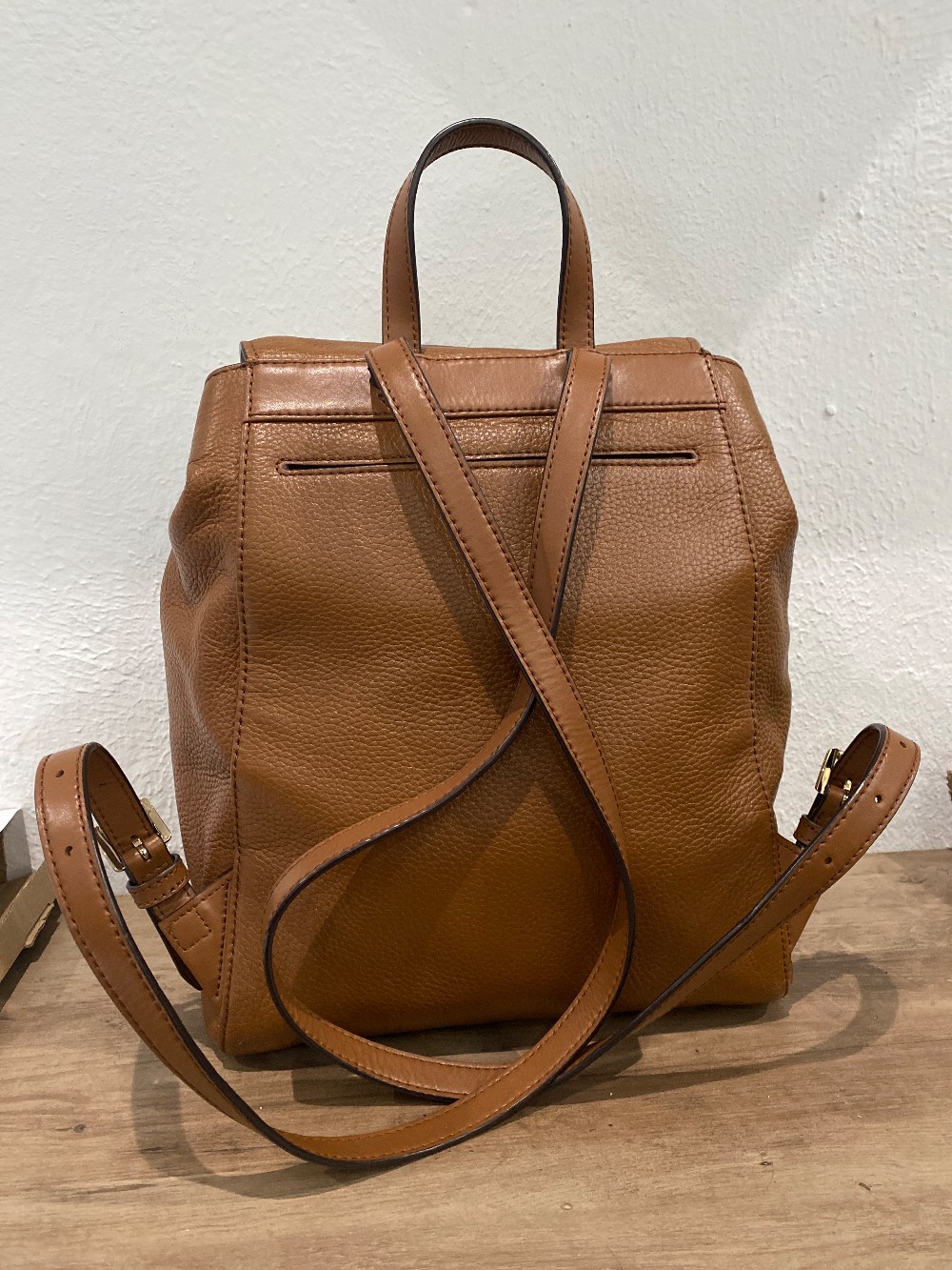 Michael Kors Cognac Leather Backpack