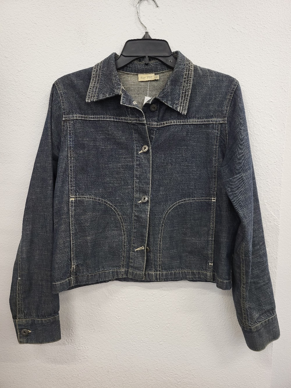 Part Two Denim Jacket Blue-Size 8 Beige-Size 4