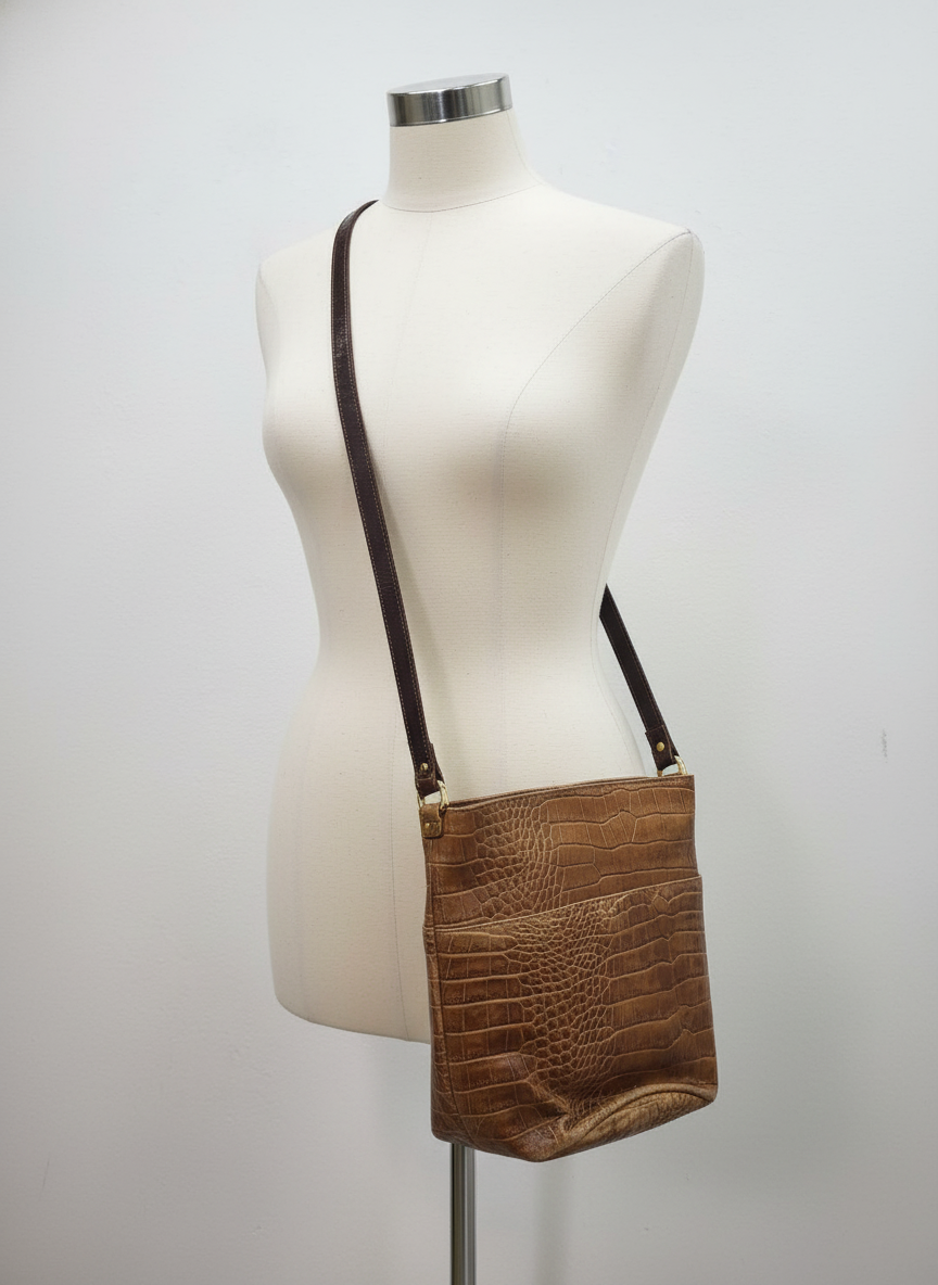 Saks Fifth Avenue Croc Leather Bag