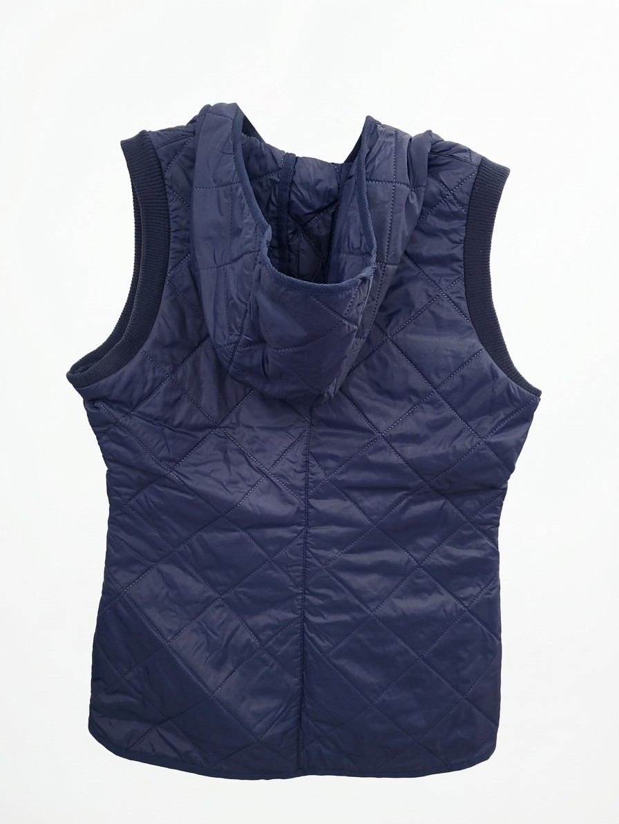 HH Long Quilted Hooded Vest, Large