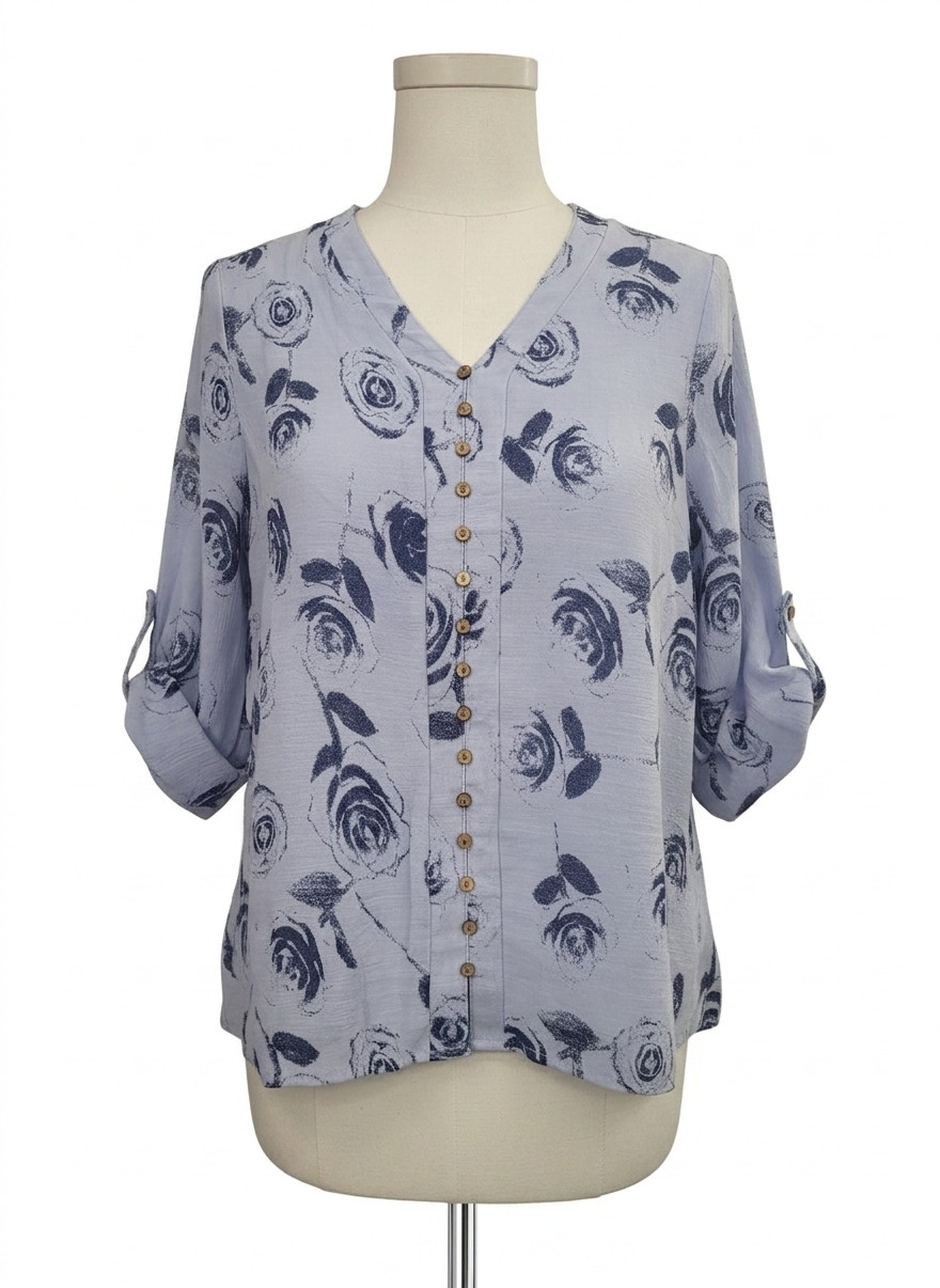 Papillon 3/4 Slv Top, XS