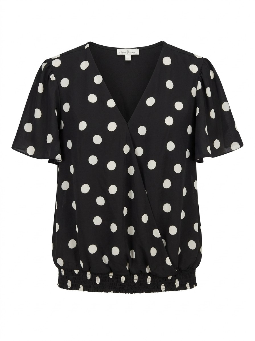 Nine Britton SS Polka Dot Top, XL