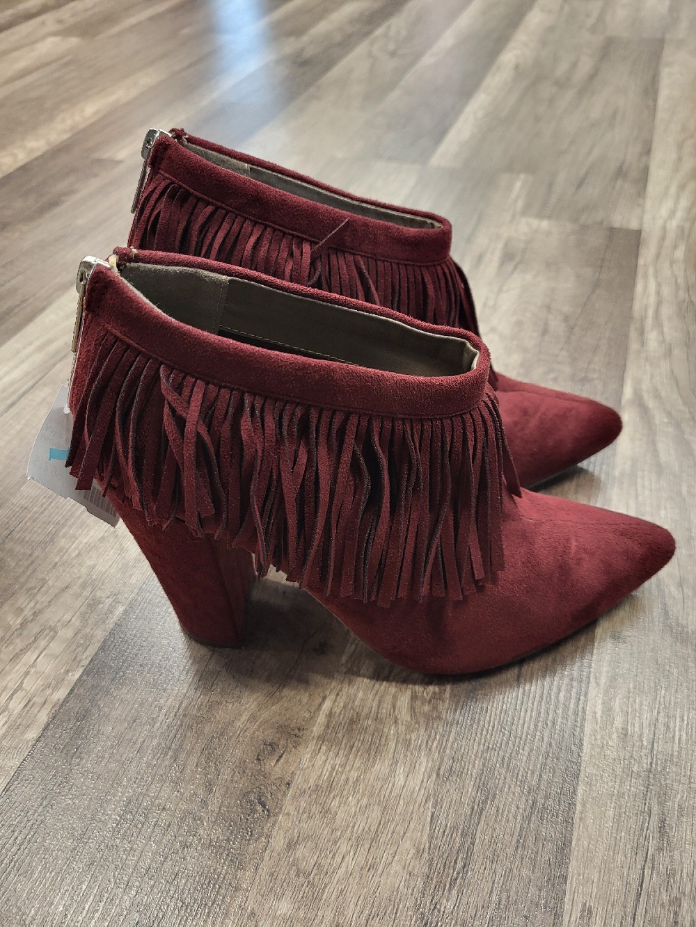 Michael Antonio Fringe Heeled Ankle Boots, 7.5