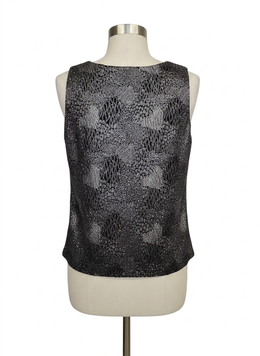 Elie Tahari Madelin Sequin Tie Blouse, Medium