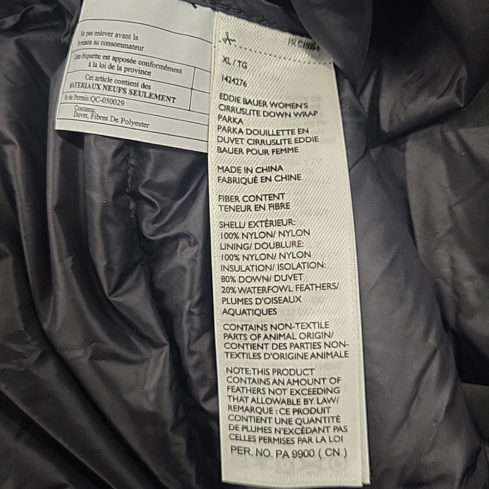 Eddie Bauer Womens Cirruslite Down Wrap Parka, XL