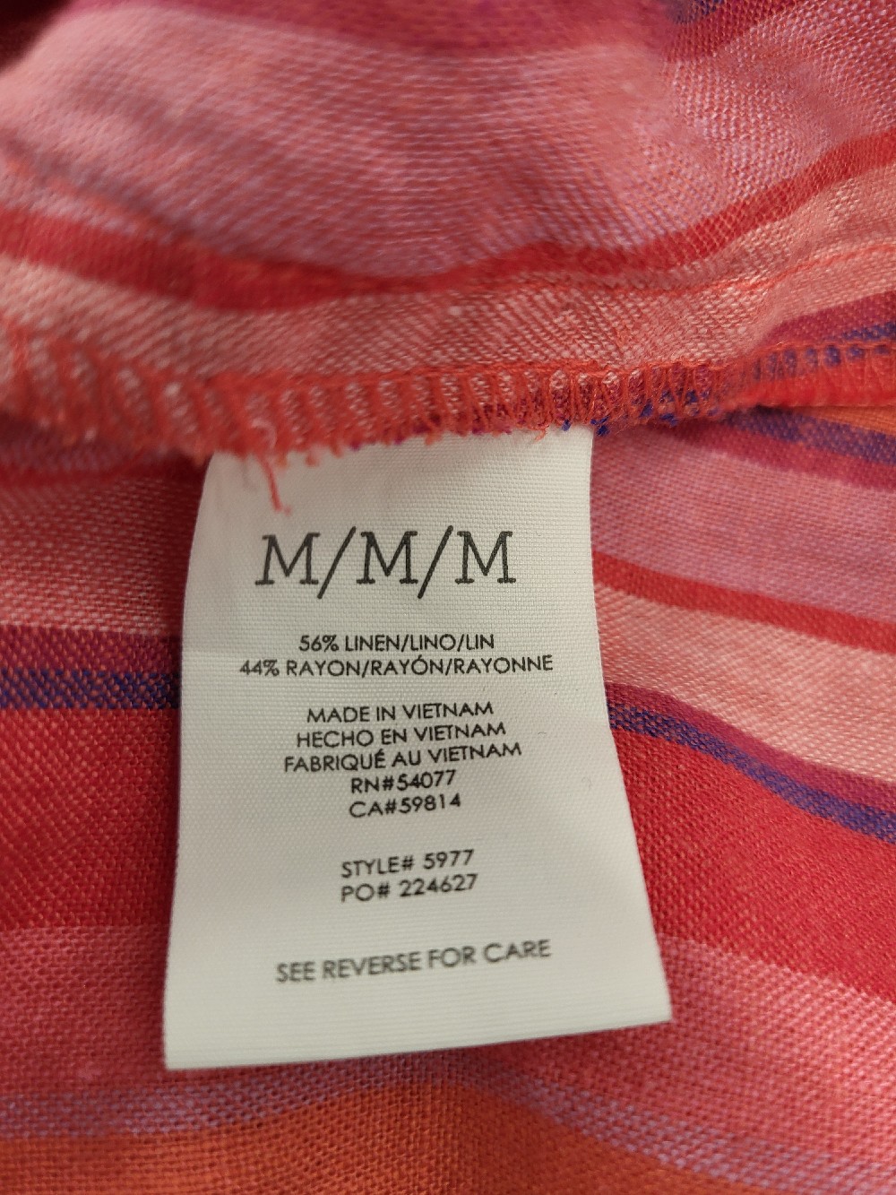 Cabi Linen Blend Vertical Stripe SS BU Top