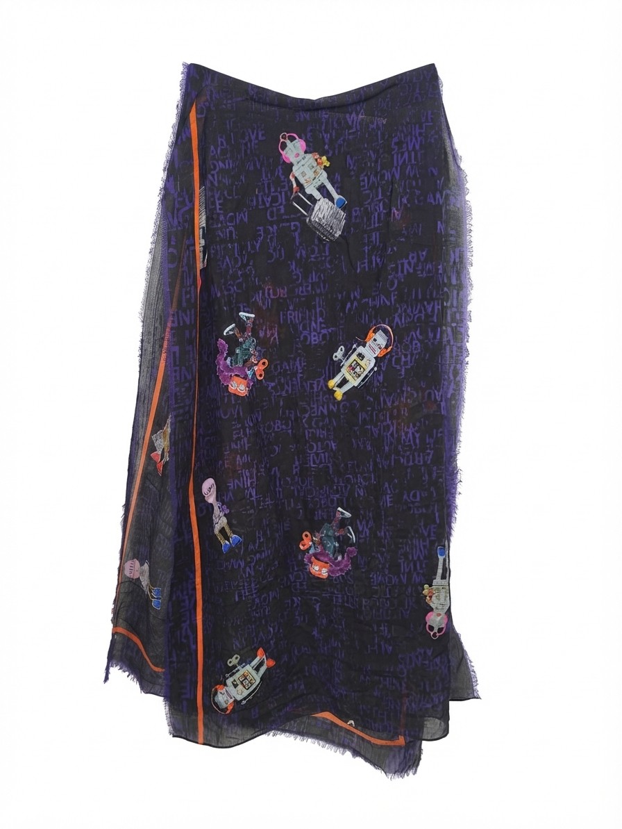 Marc Cain Robot Print Scarf