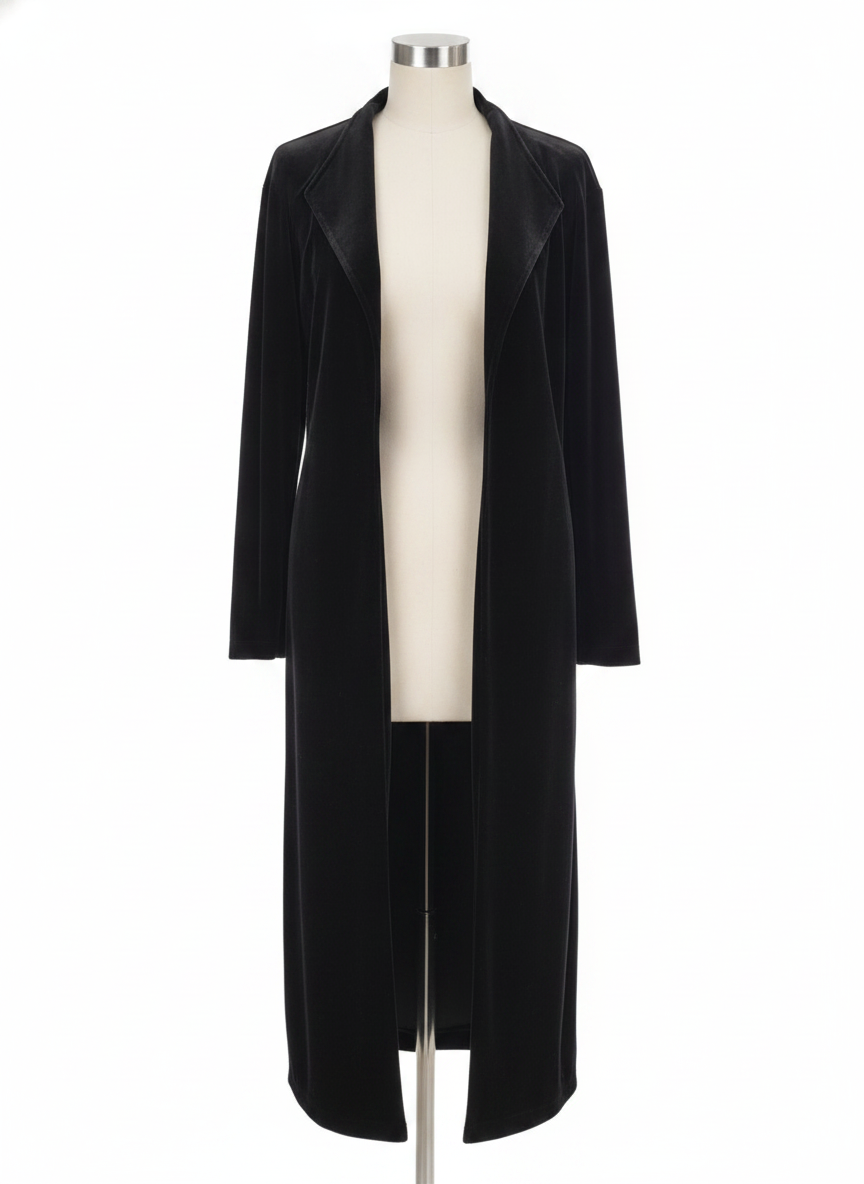 Chicos Long Velvet Coat, 3