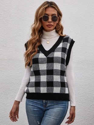 Plaid Print Vest