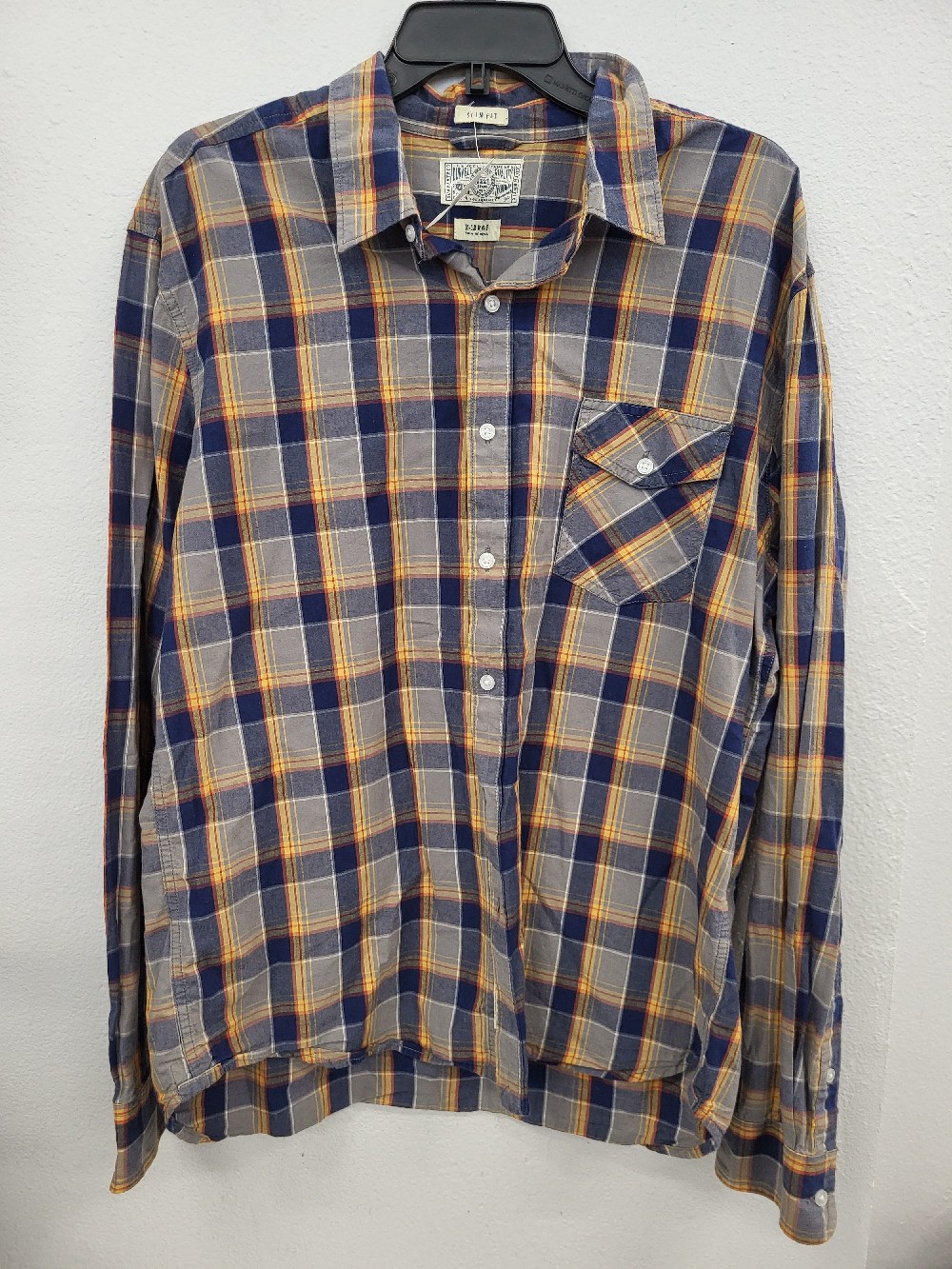 Lucky Brand Plaid LS BU Shirt, XL