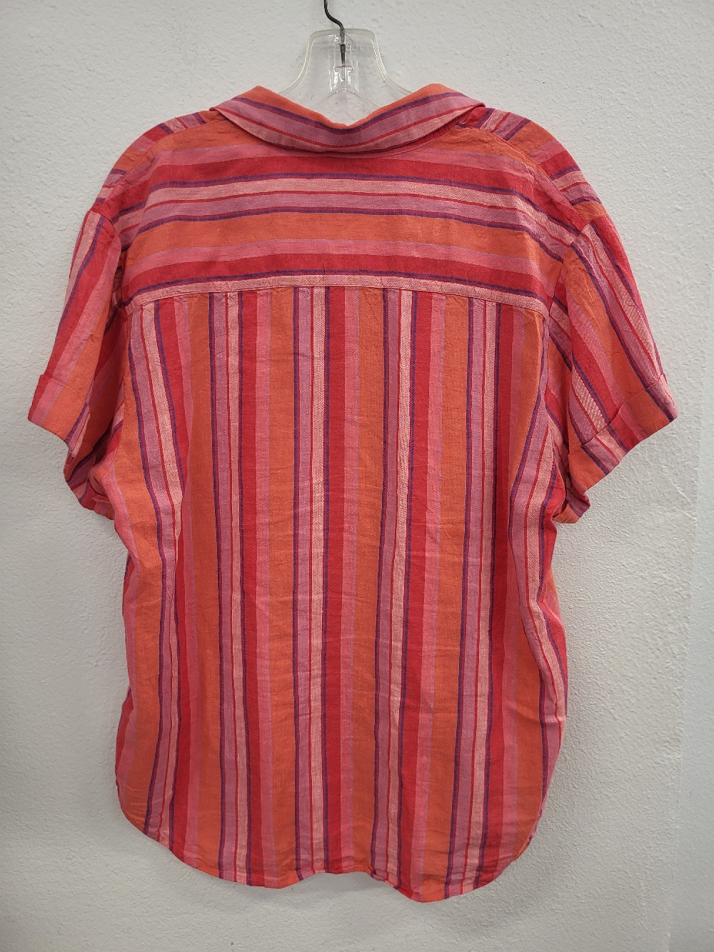 Cabi Linen Blend Vertical Stripe SS BU Top