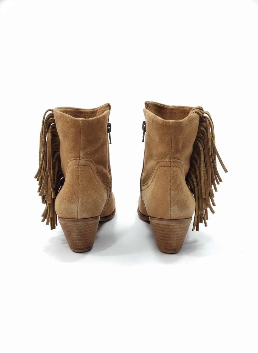Sam Edelman Suede Fringe Ankle Boots, 9M/39