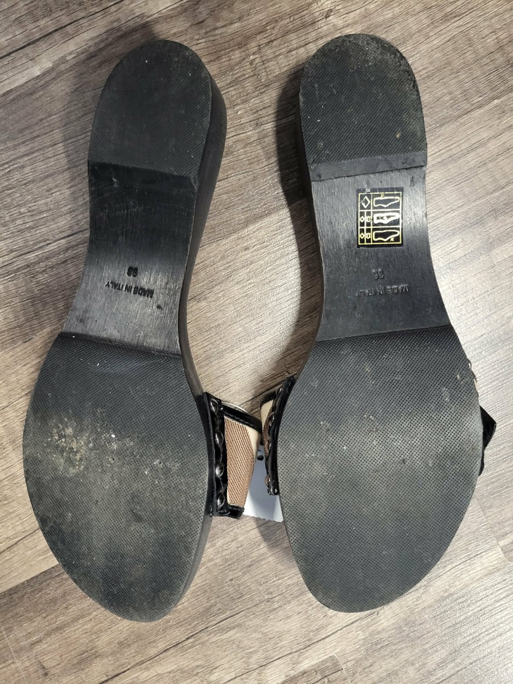 Burberry 2000's Wooden Slide Sandals, 36