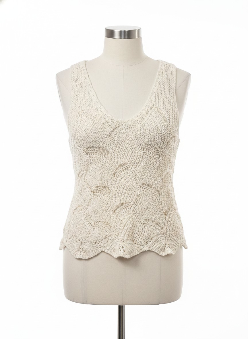 Blue Rain Crochet SL Top, Large