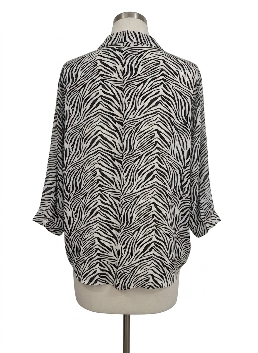 Rose & Olive LS BU Zebra Print Top, 2X