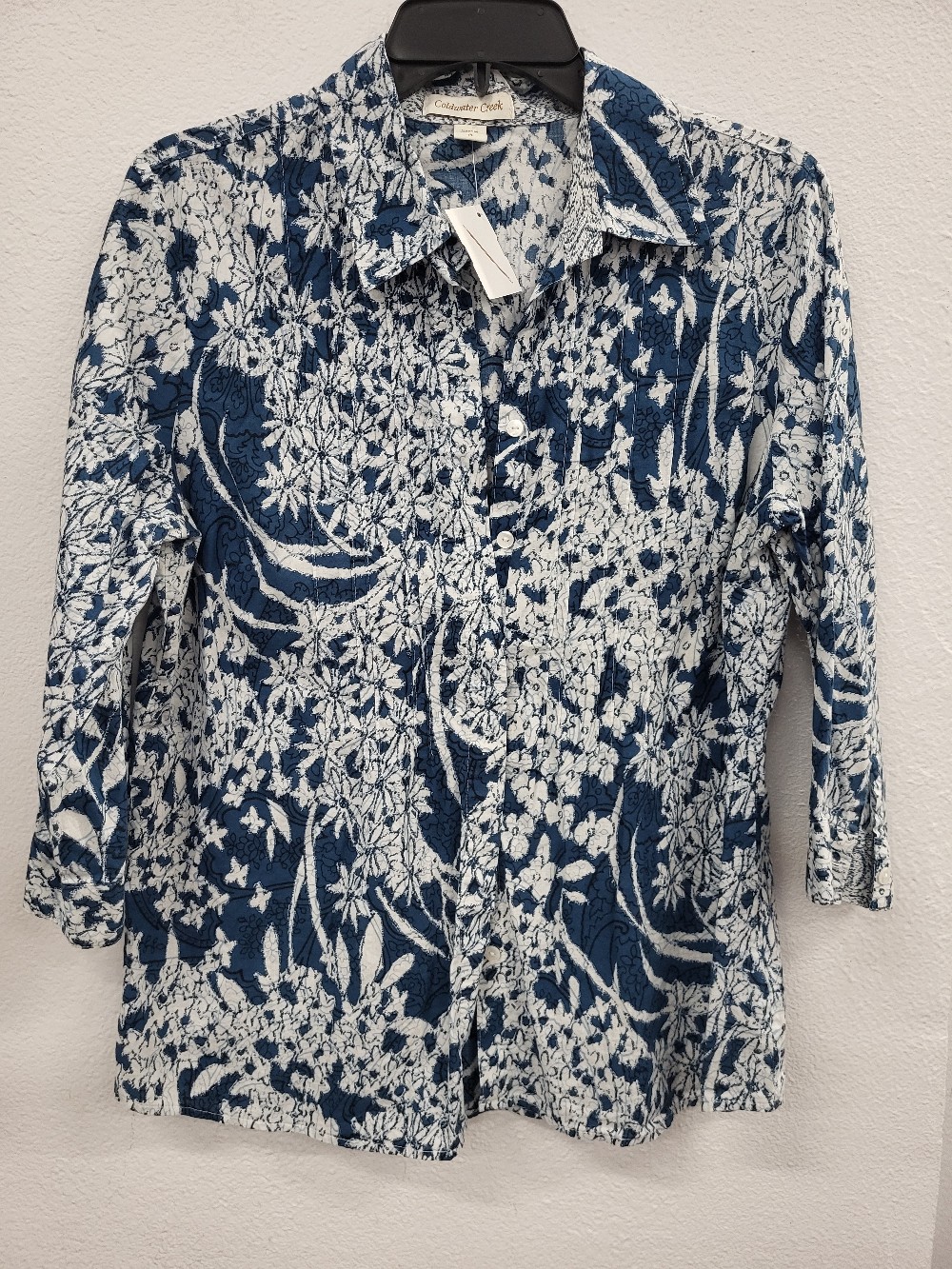 Coldwater Creek LS BU Floral Print Top, Large