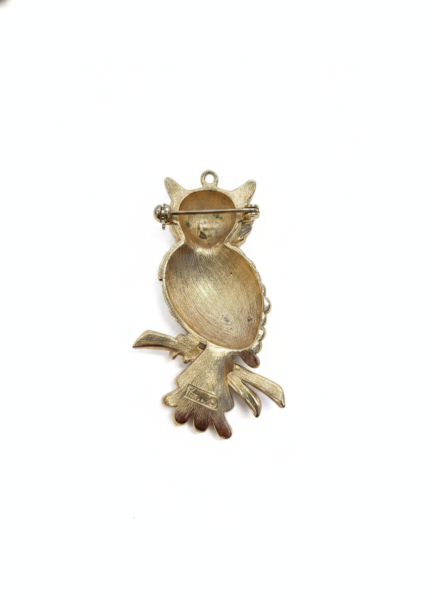 Vintage Trifari Owl Brooch