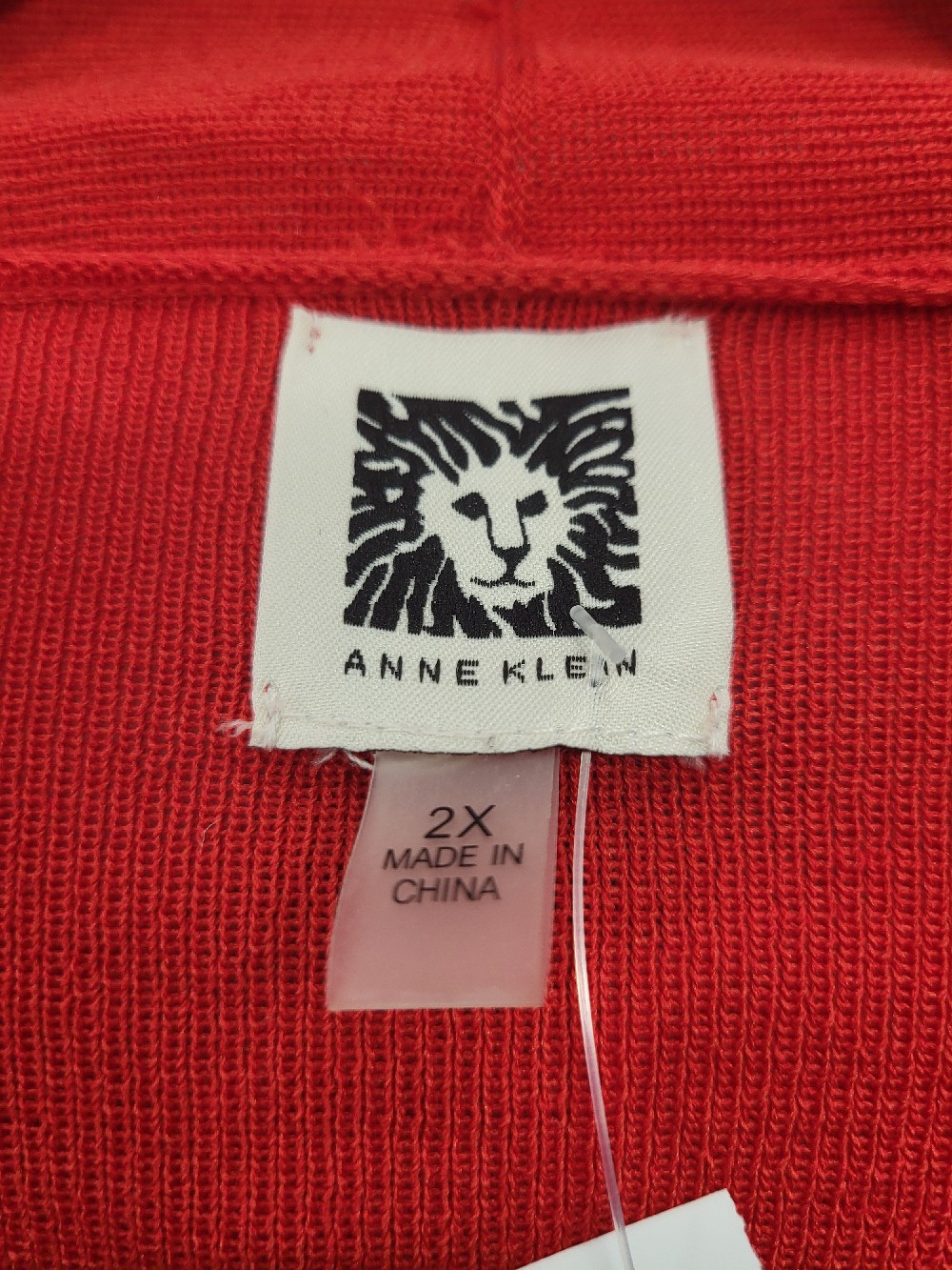 Ann Klein Red Open Cardigan, 2X