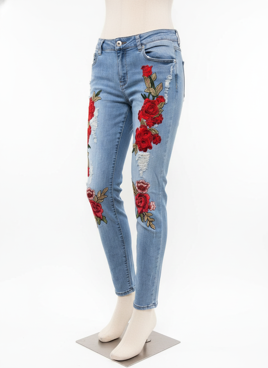 ThCreasa embroidered Jeans