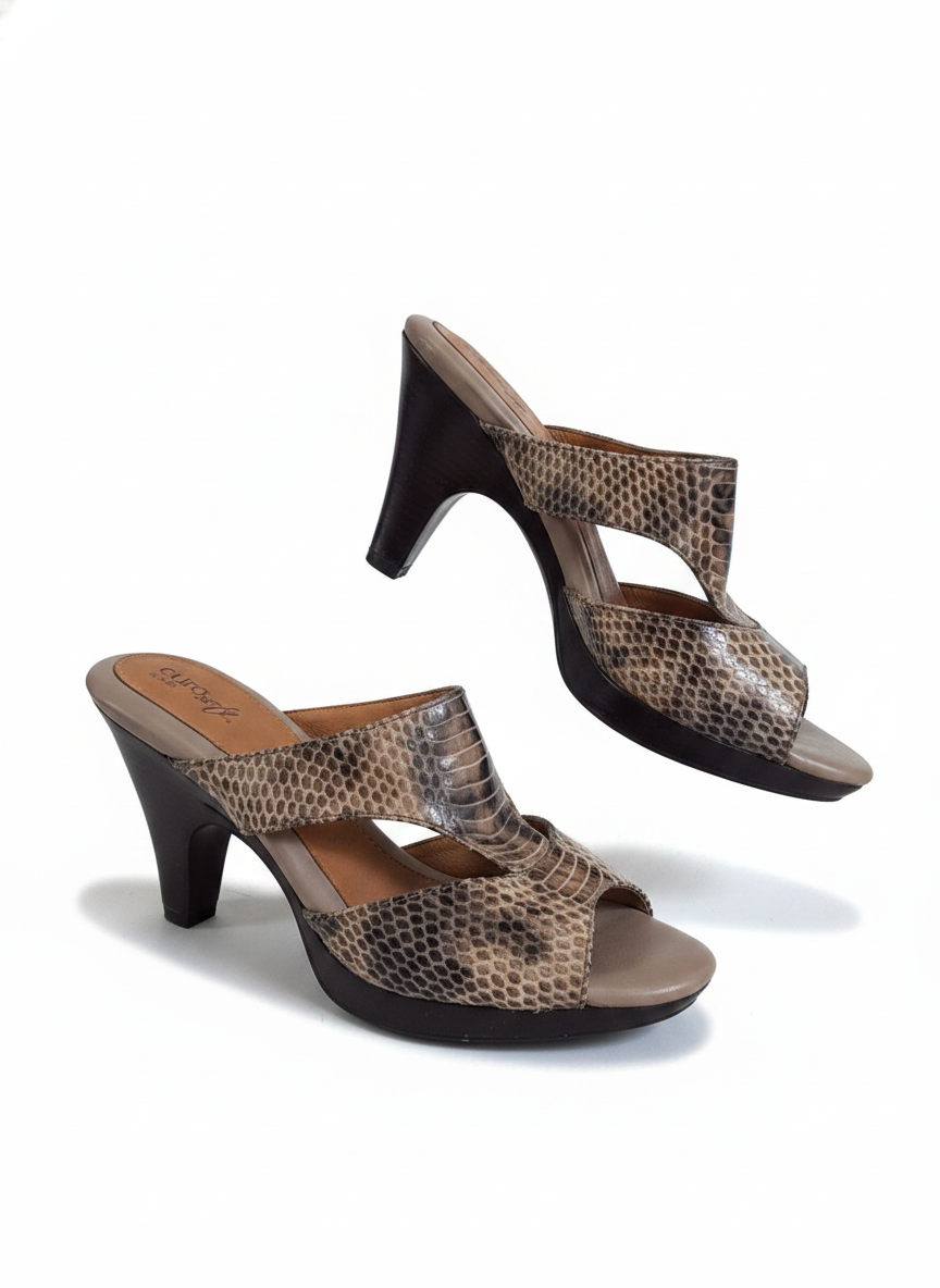 Sofft snake print heels