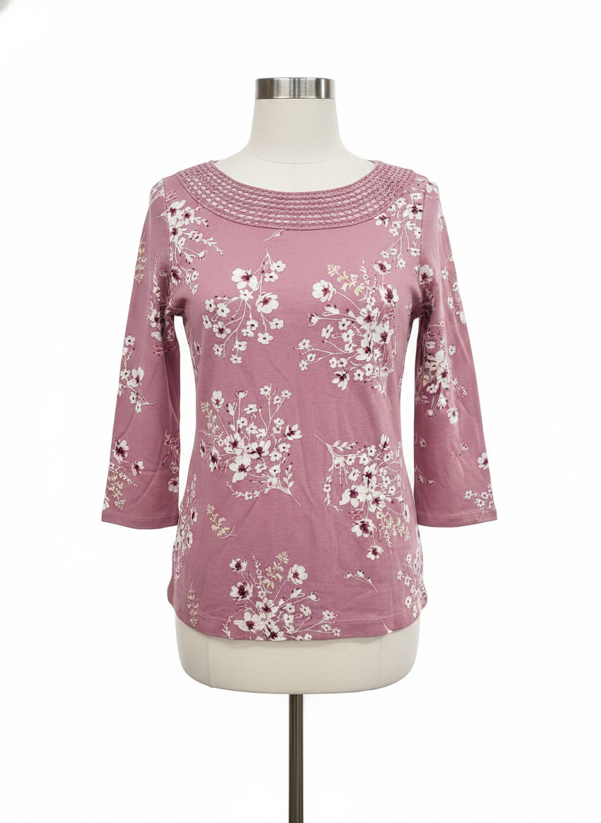 Croft & Barrow 3/4 Slv top, XS