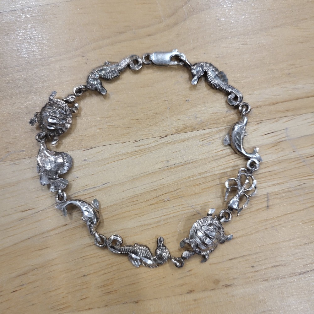 Sterling Silver 925 Sealife Bracelet