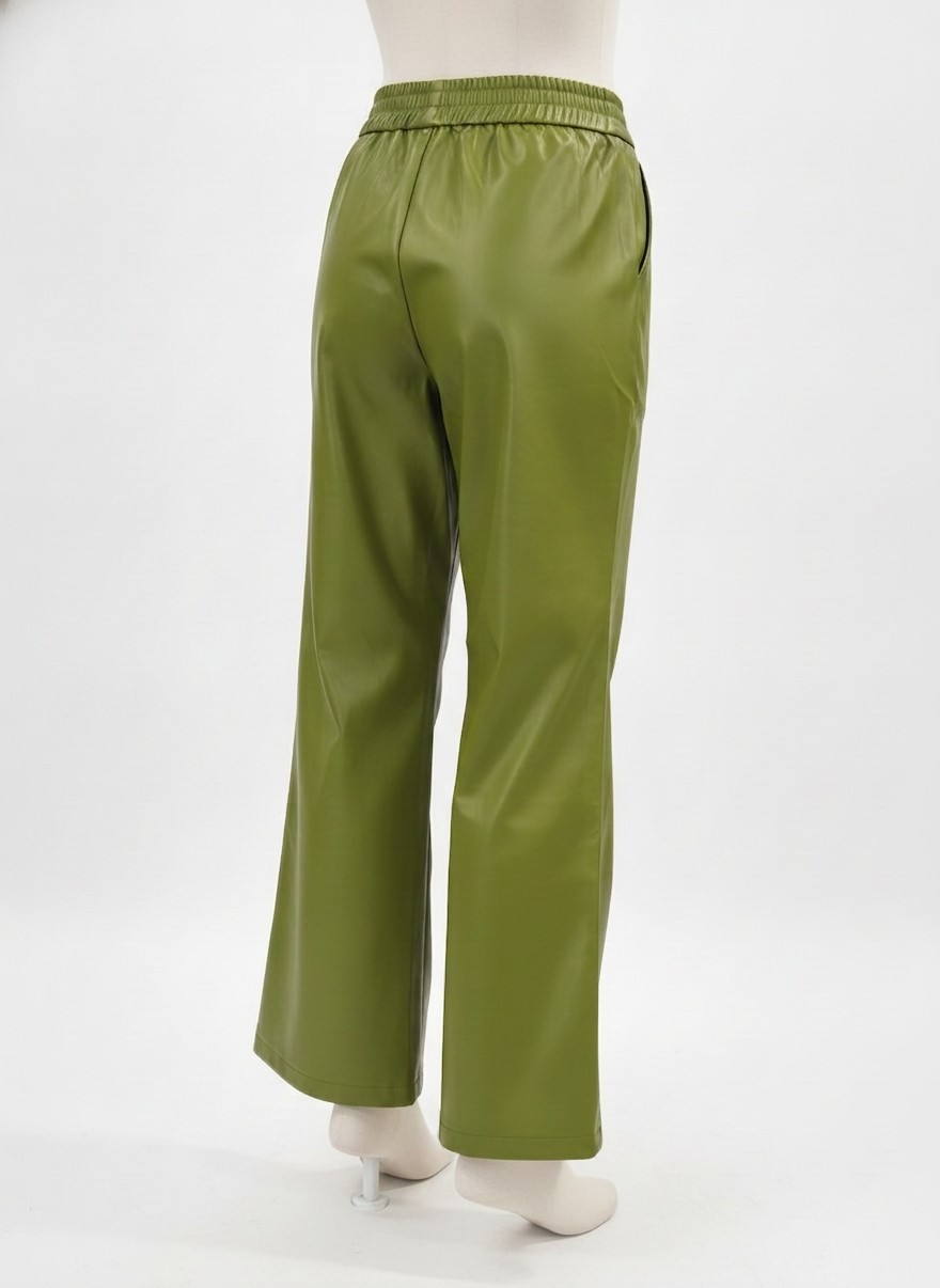 Oshoplive Wide Leg Faux Leather Pants, XL
