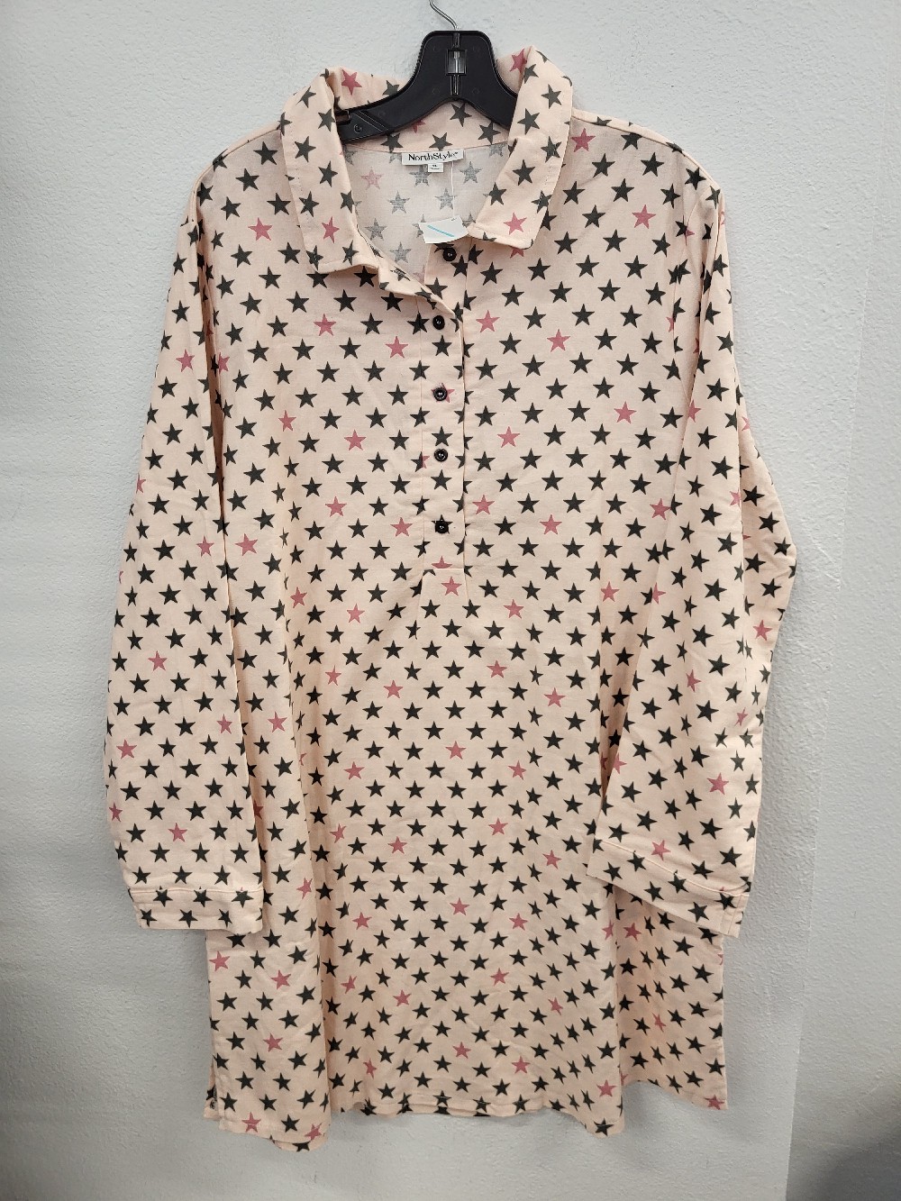 North Style Star print LS Mumu, XL