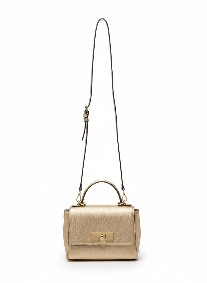 Michael Kors  Callie Metalic Gold Crossbody Bag