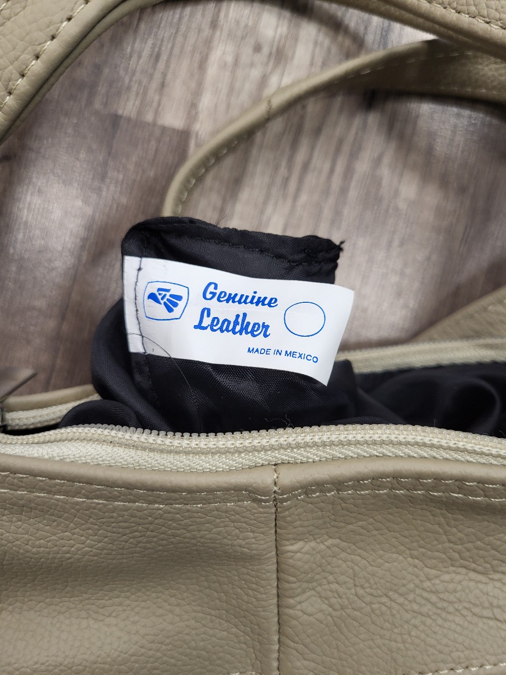 Leather Crossbody Bag, Beige