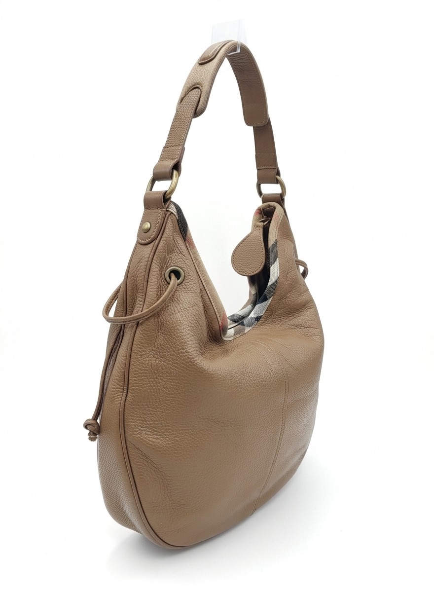 Burberry Brook Leather Hobo Bag