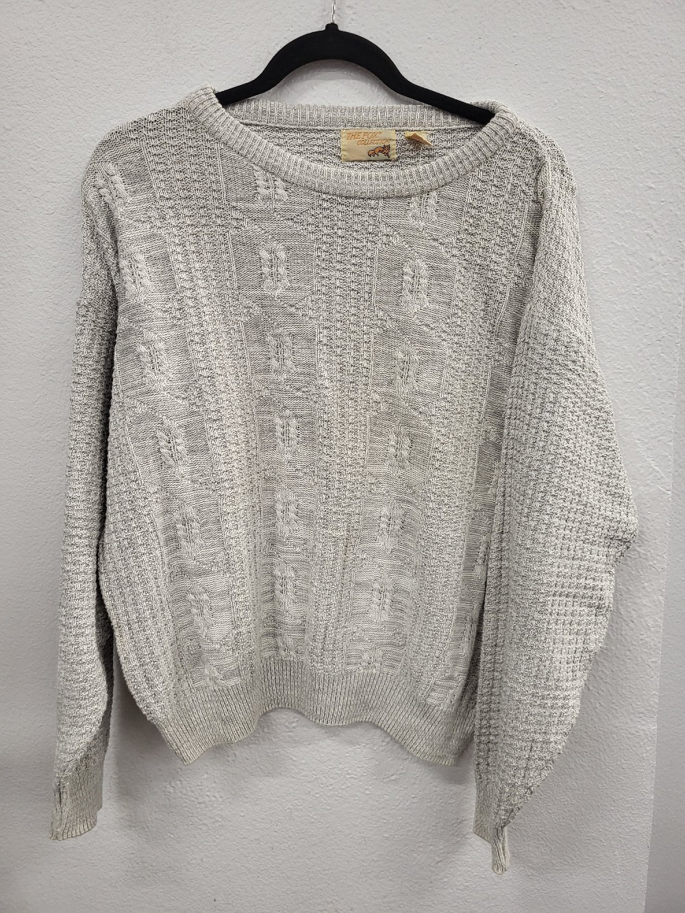 The Fox Collection Sweater, Gray, Medium