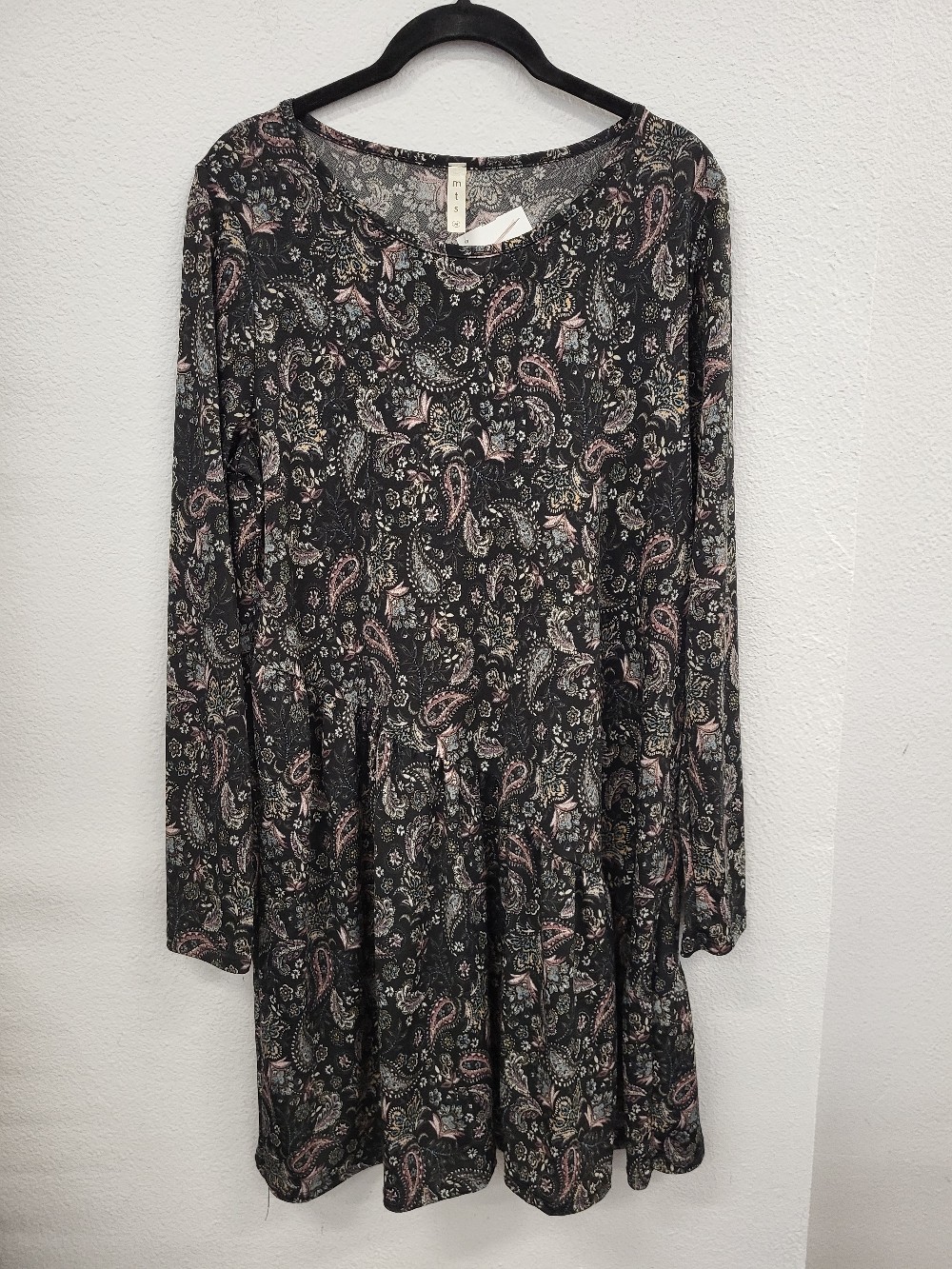 MTS Paisley Print LS Dress, Medium