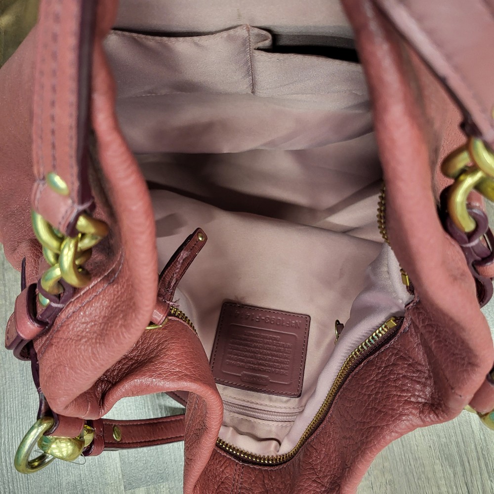 Coach Brooke Hobo Style Handbag Burnt Red