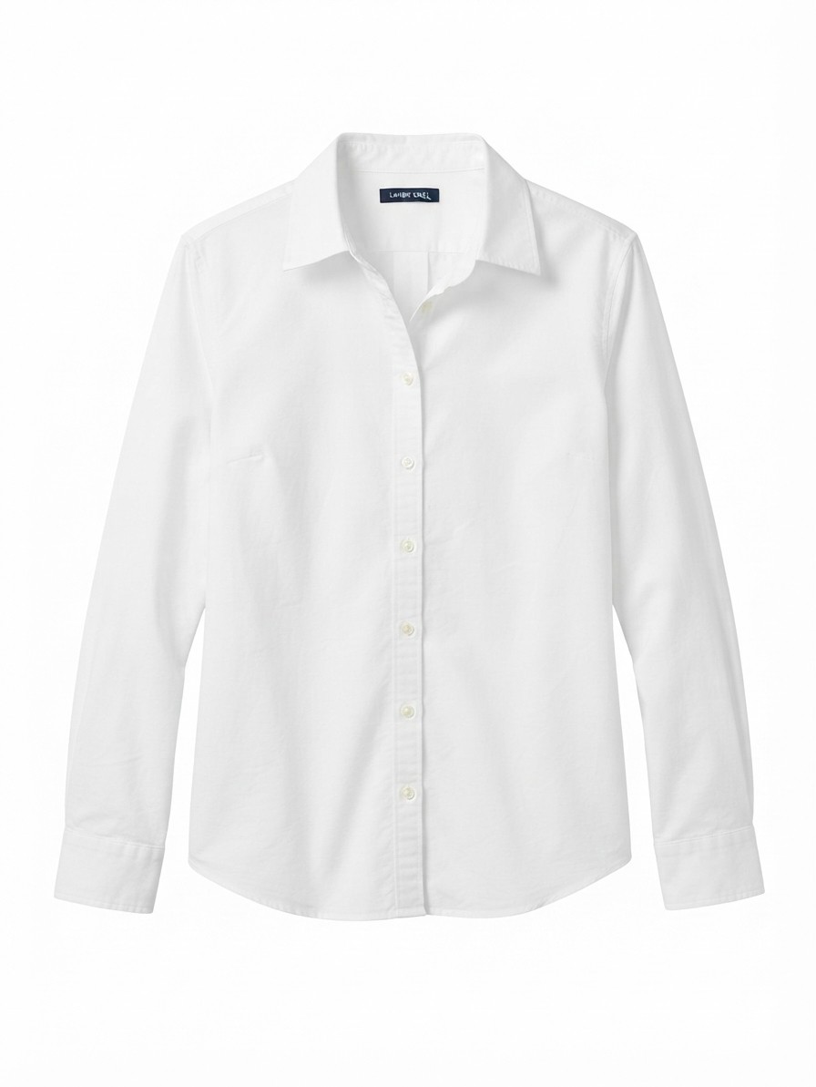 Lands End White LS BU Top, XL