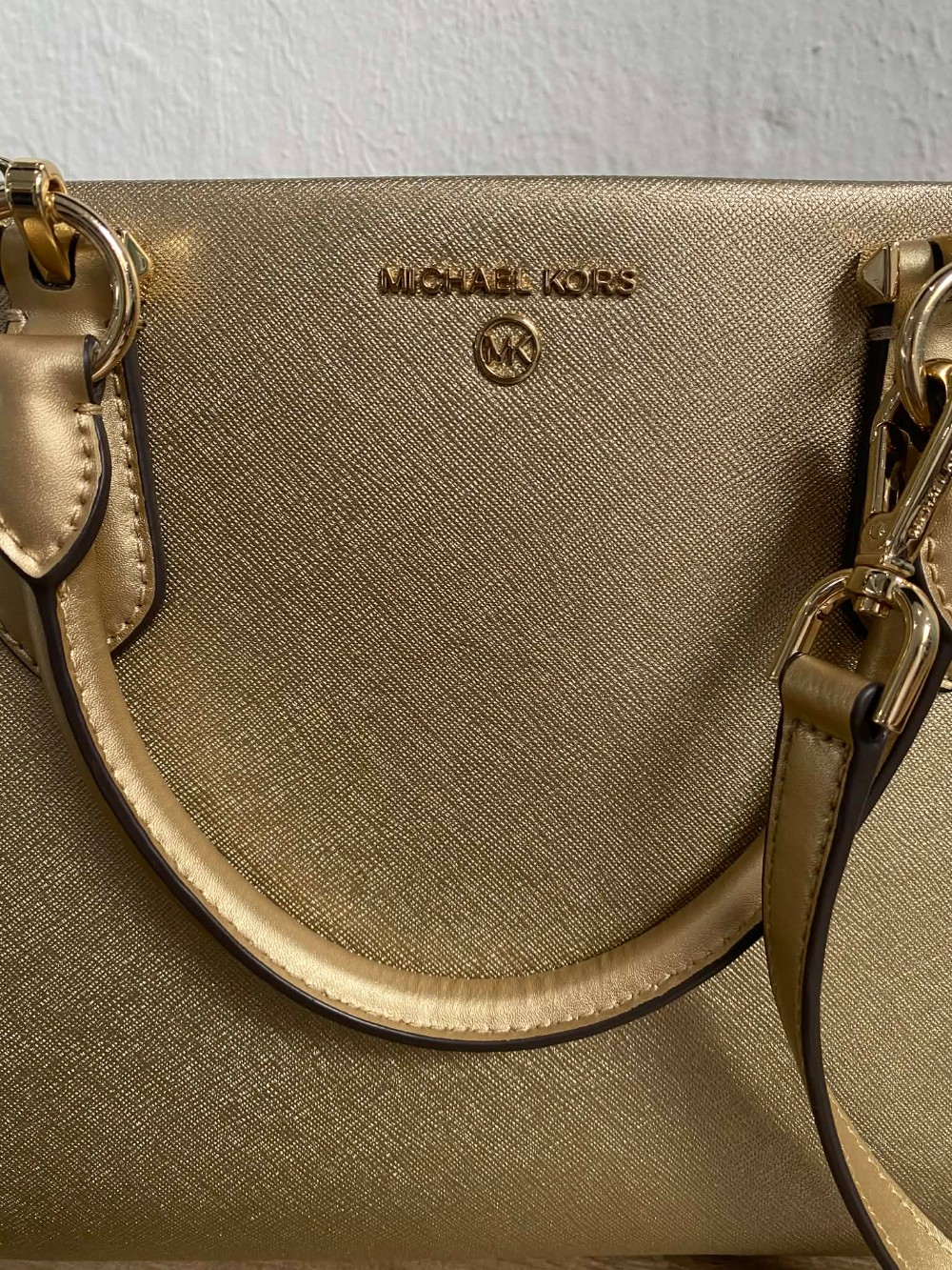 Michael Kors Marylin Metallic Saffiano Leather Bag